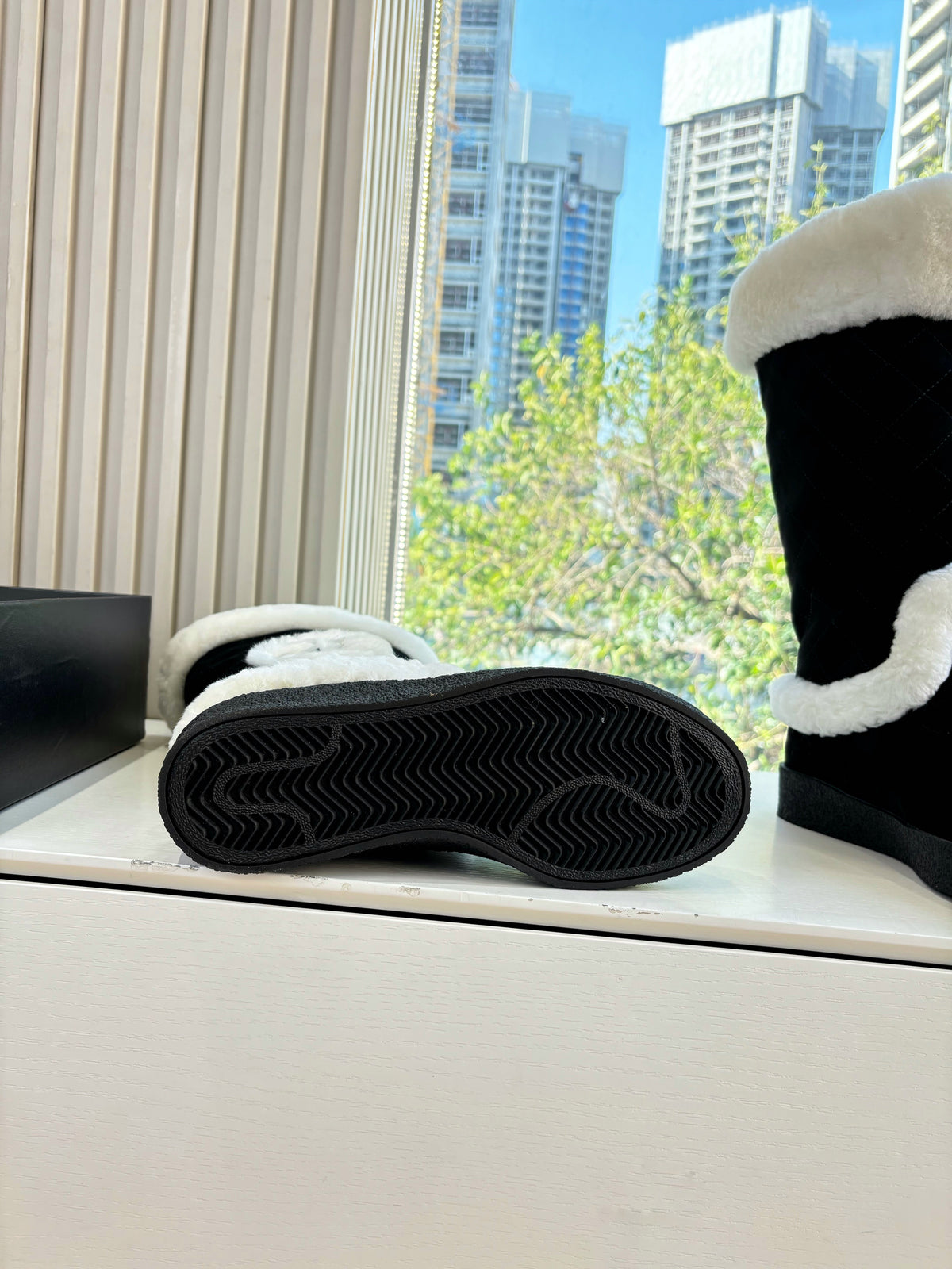 CC 2025 Snow Boot Black White Suede Wool 548930